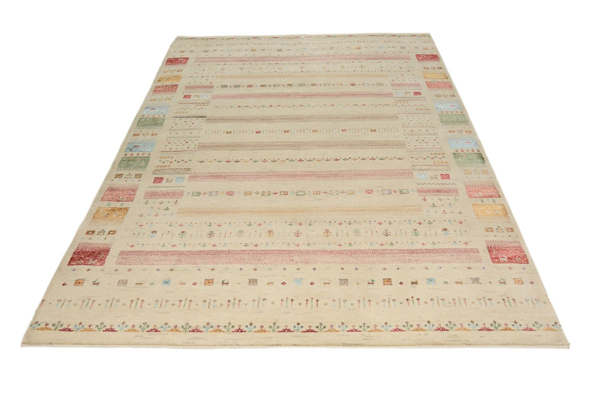 Gabbeh-tæppe - Loribaft Indus - 246 x 174 cm - lys beige
