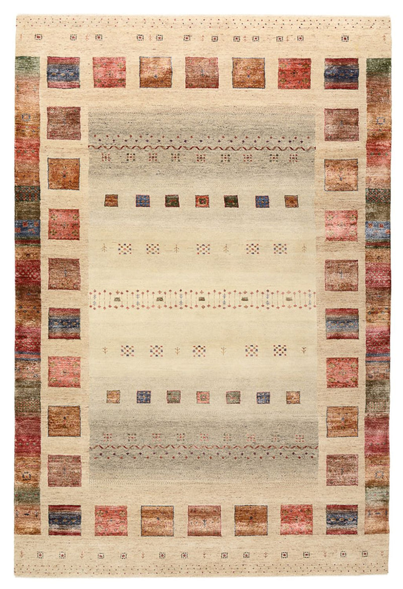 Gabbeh-tæppe - Loribaft Indus - 306 x 205 cm - lys beige
