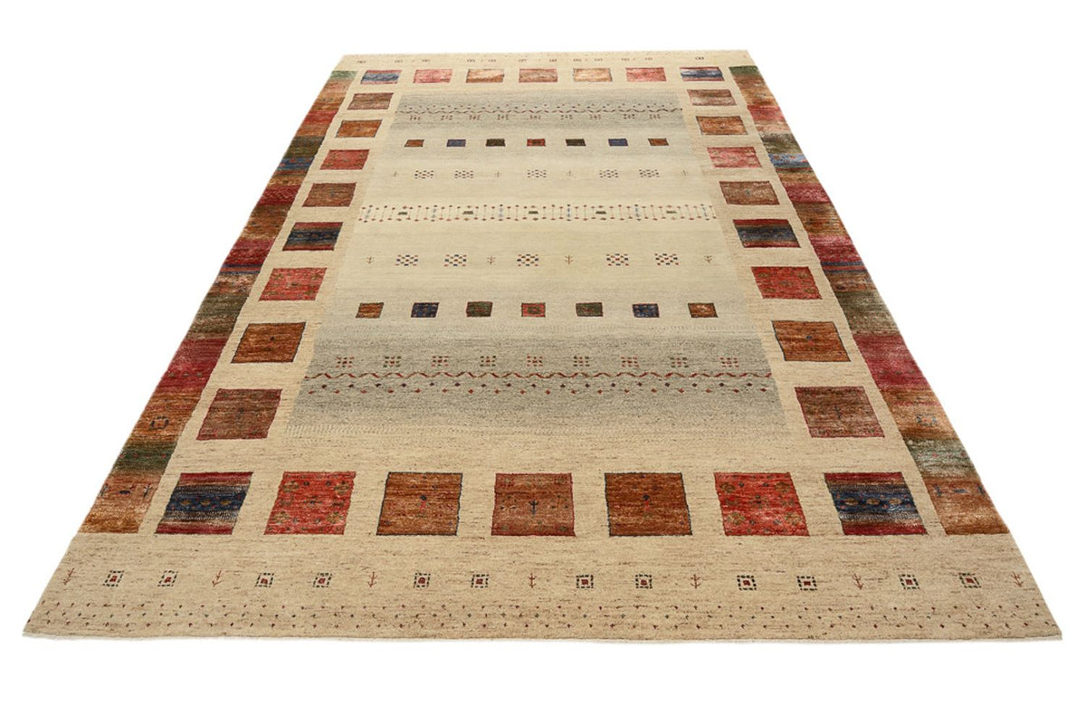 Gabbeh-tæppe - Loribaft Indus - 306 x 205 cm - lys beige