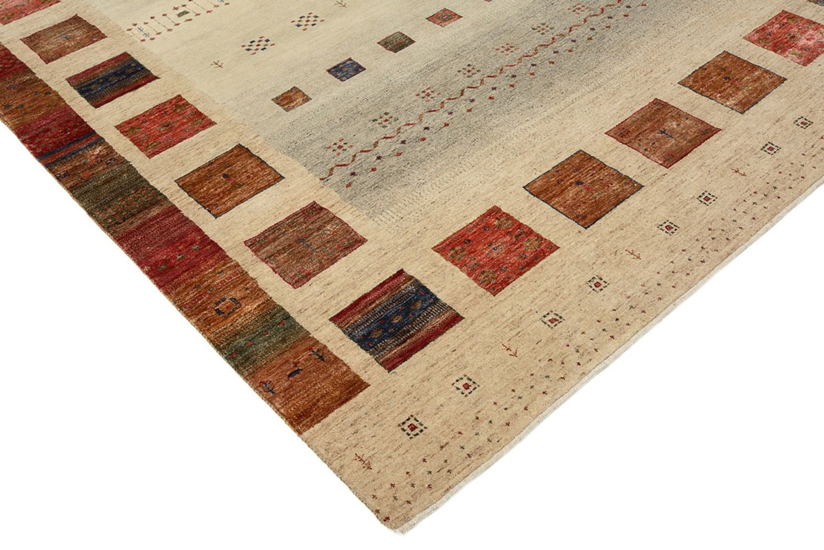 Gabbeh-tæppe - Loribaft Indus - 306 x 205 cm - lys beige