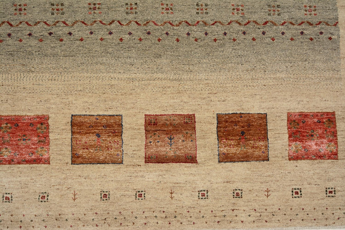 Gabbeh-tæppe - Loribaft Indus - 306 x 205 cm - lys beige