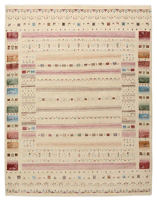 Gabbeh-tæppe - Loribaft Indus - 201 x 155 cm - lys beige