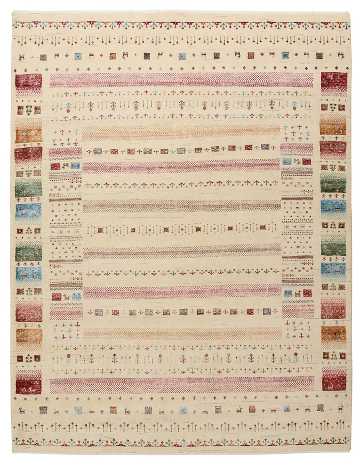 Gabbeh-tæppe - Loribaft Indus - 201 x 155 cm - lys beige