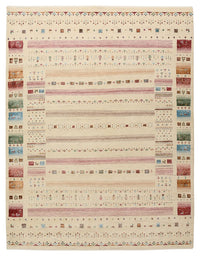Gabbeh-tæppe - Loribaft Indus - 201 x 155 cm - lys beige