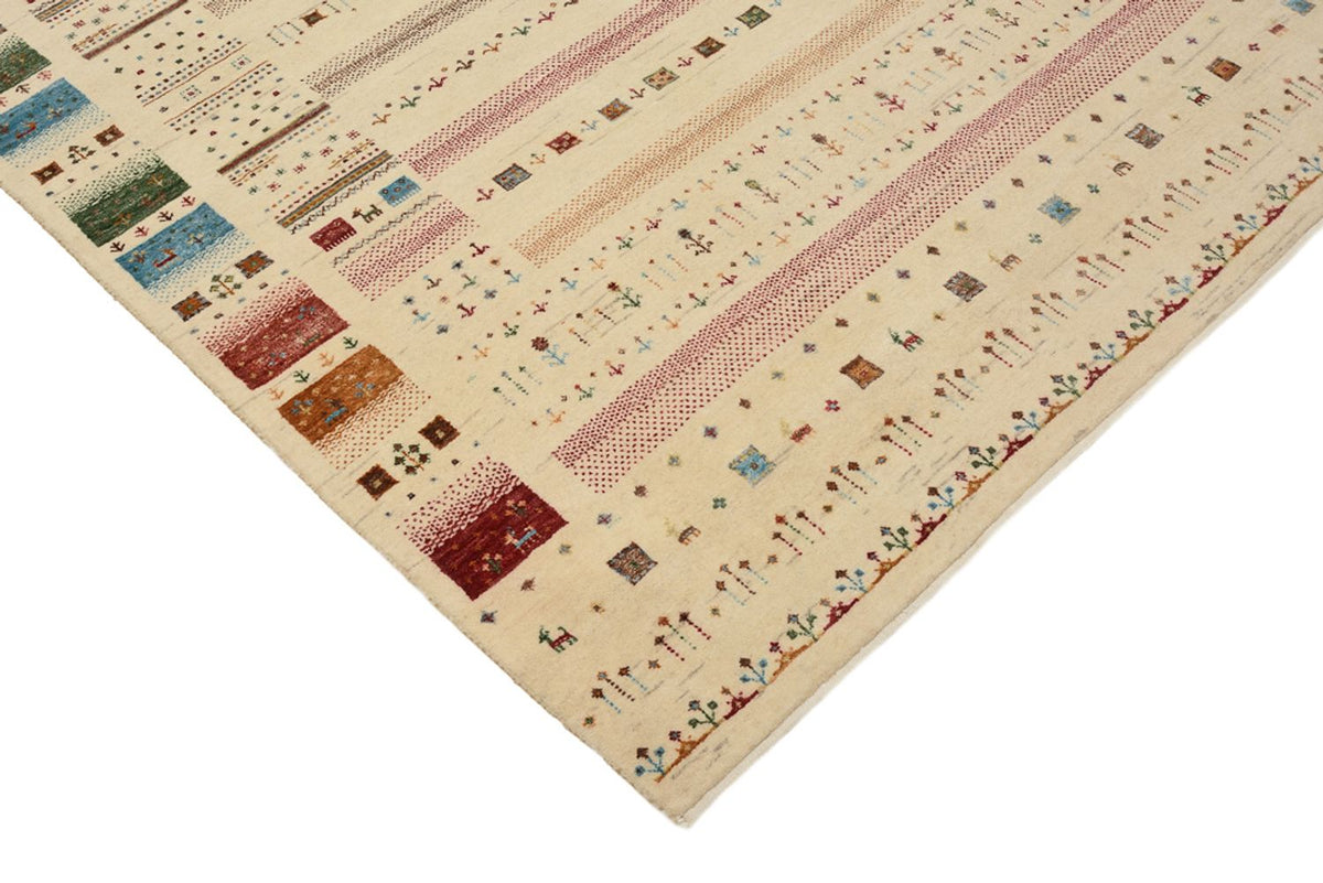 Gabbeh-tæppe - Loribaft Indus - 201 x 155 cm - lys beige