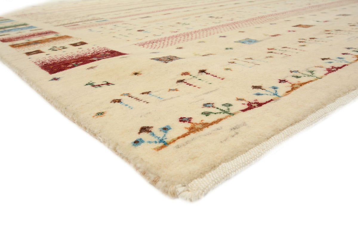 Gabbeh-tæppe - Loribaft Indus - 201 x 155 cm - lys beige