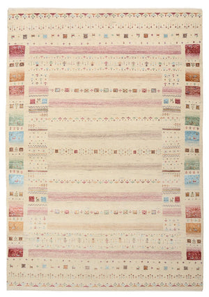 Gabbeh-tæppe - Loribaft Indus - 206 x 149 cm - lys beige