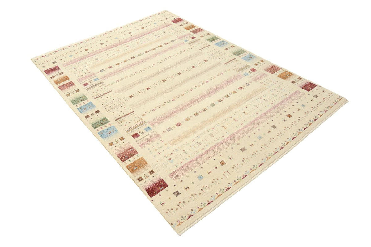 Gabbeh-tæppe - Loribaft Indus - 206 x 149 cm - lys beige