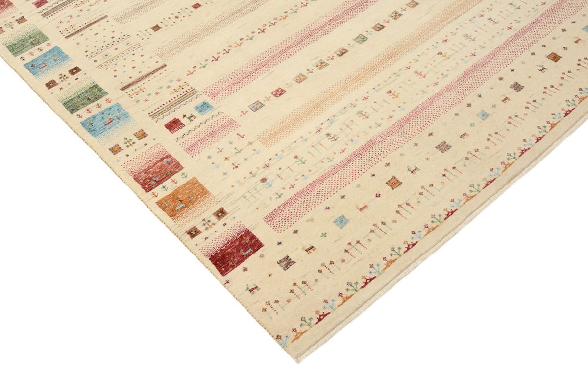 Gabbeh-tæppe - Loribaft Indus - 206 x 149 cm - lys beige