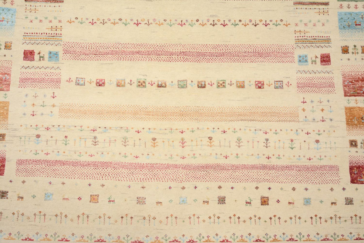 Gabbeh-tæppe - Loribaft Indus - 206 x 149 cm - lys beige
