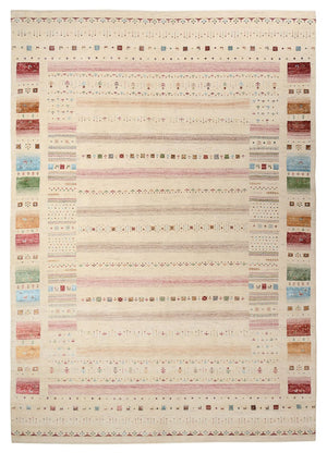 Gabbeh-tæppe - Loribaft Indus - 356 x 251 cm - lys beige