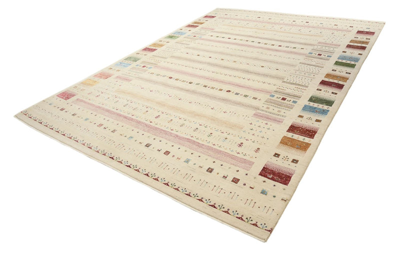 Gabbeh-tæppe - Loribaft Indus - 356 x 251 cm - lys beige