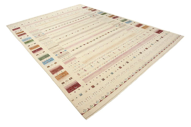 Gabbeh-tæppe - Loribaft Indus - 356 x 251 cm - lys beige