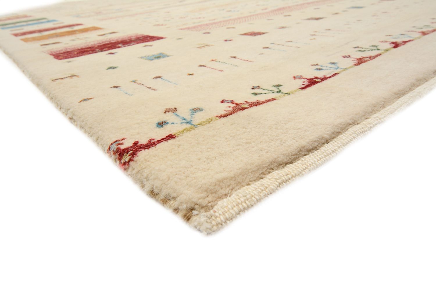 Gabbeh-tæppe - Loribaft Indus - 356 x 251 cm - lys beige