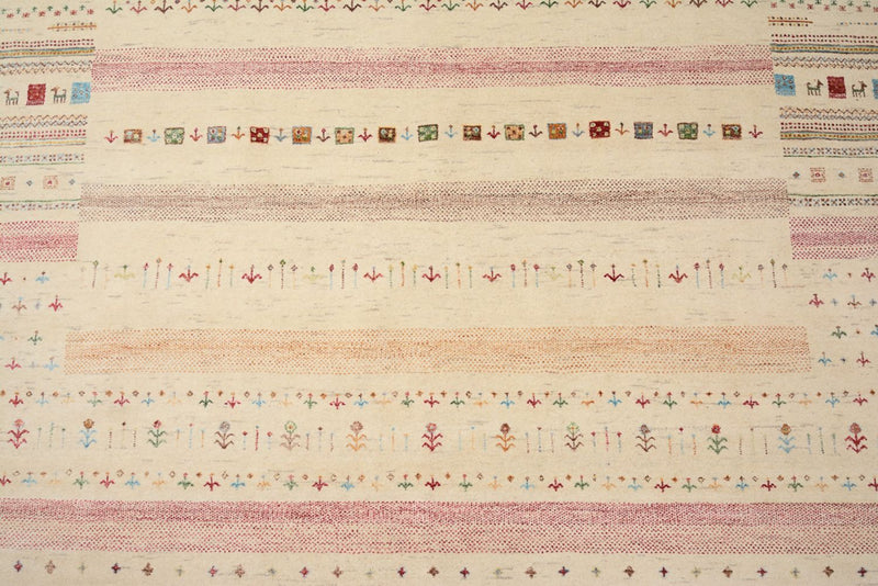 Gabbeh-tæppe - Loribaft Indus - 356 x 251 cm - lys beige