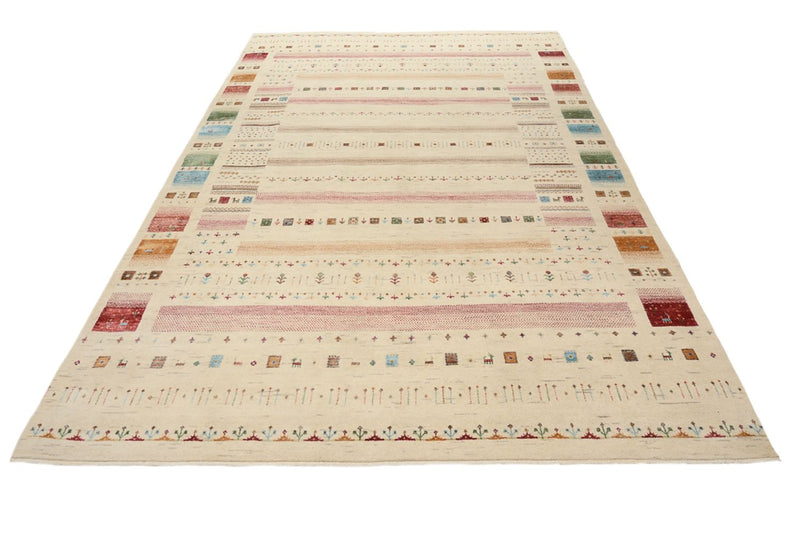 Gabbeh-tæppe - Loribaft Indus - 304 x 203 cm - lys beige