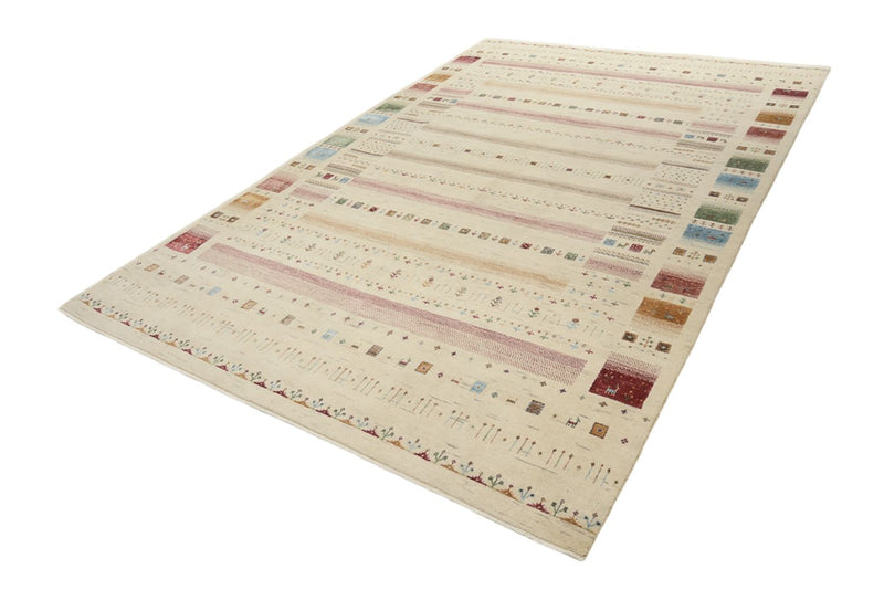 Gabbeh-tæppe - Loribaft Indus - 304 x 203 cm - lys beige