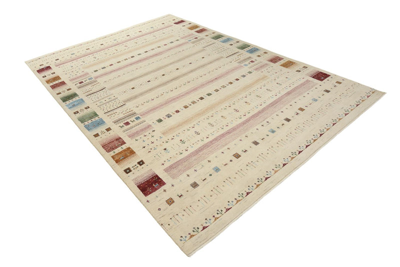 Gabbeh-tæppe - Loribaft Indus - 304 x 203 cm - lys beige