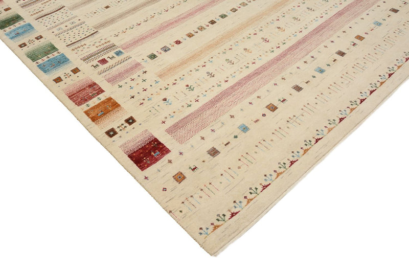 Gabbeh-tæppe - Loribaft Indus - 304 x 203 cm - lys beige