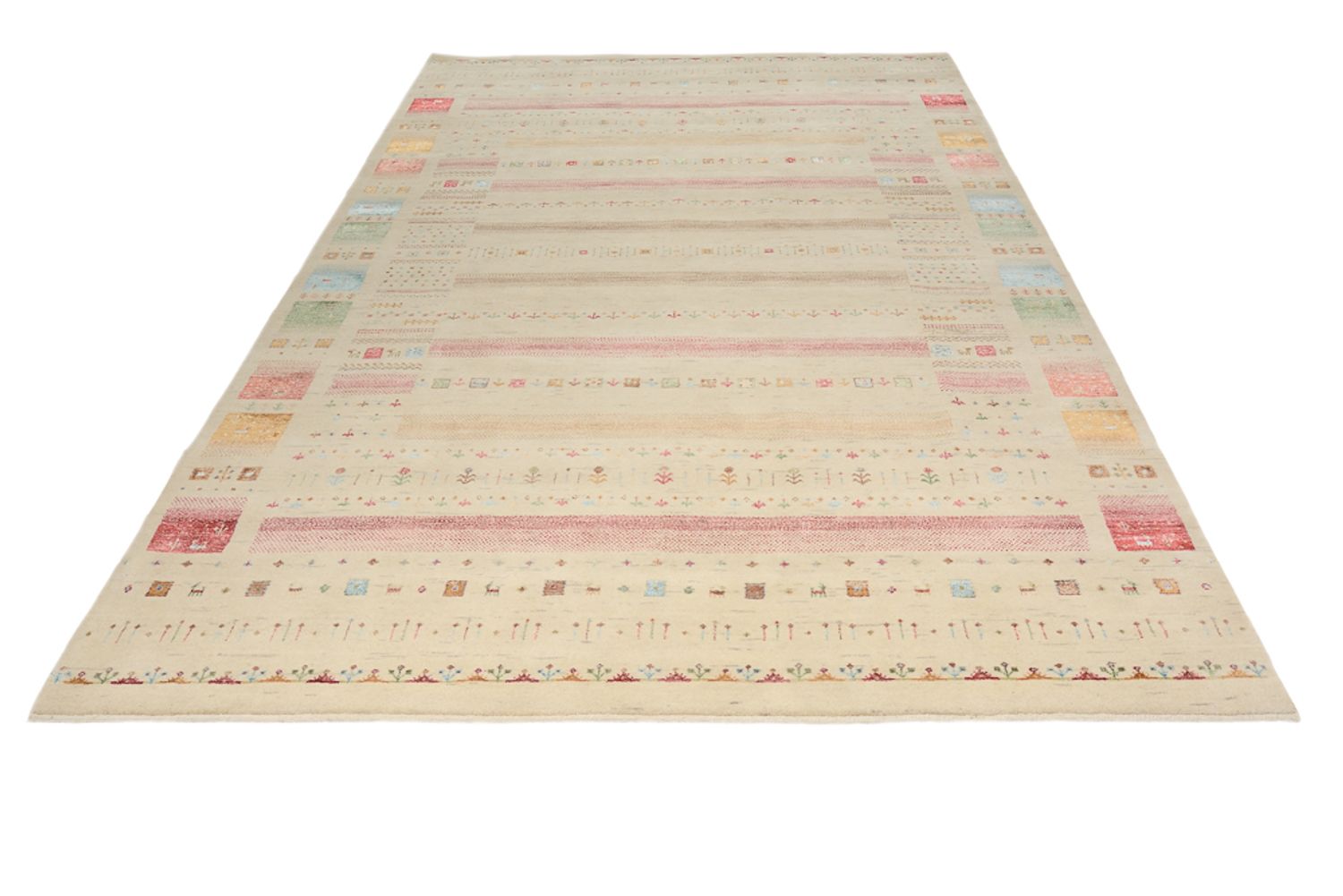 Gabbeh-tæppe - Loribaft Indus - 304 x 203 cm - lys beige