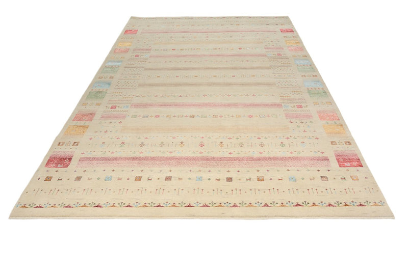 Gabbeh-tæppe - Loribaft Indus - 304 x 203 cm - lys beige