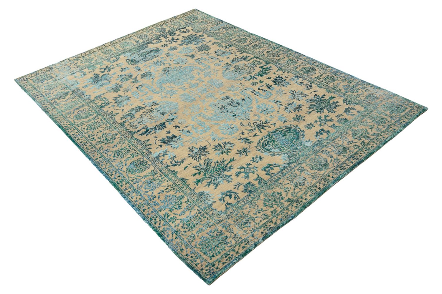 Designer tæppe - 201 x 155 cm - lys beige