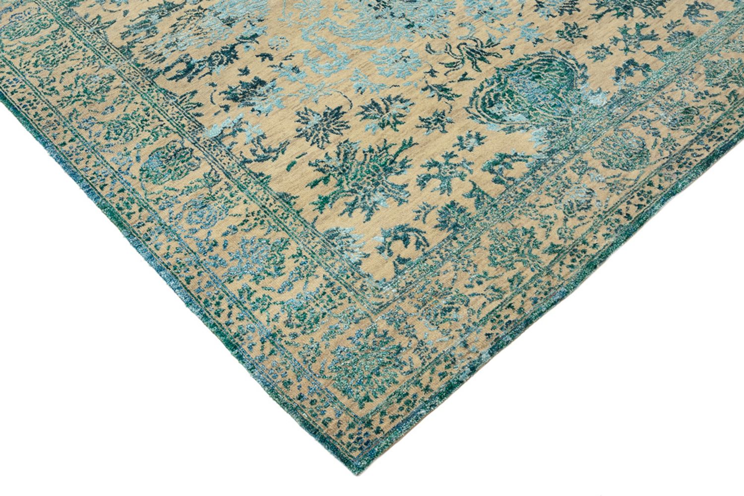 Designer tæppe - 201 x 155 cm - lys beige