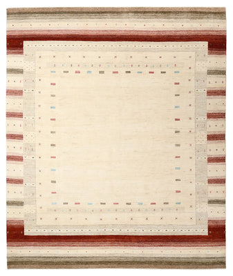 Gabbeh-tæppe - Loribaft Indus - 300 x 254 cm - lys beige