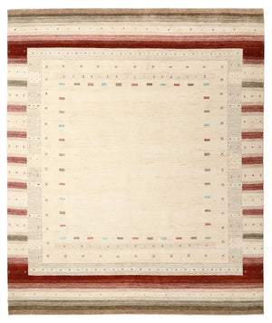 Gabbeh-tæppe - Loribaft Indus - 300 x 254 cm - lys beige