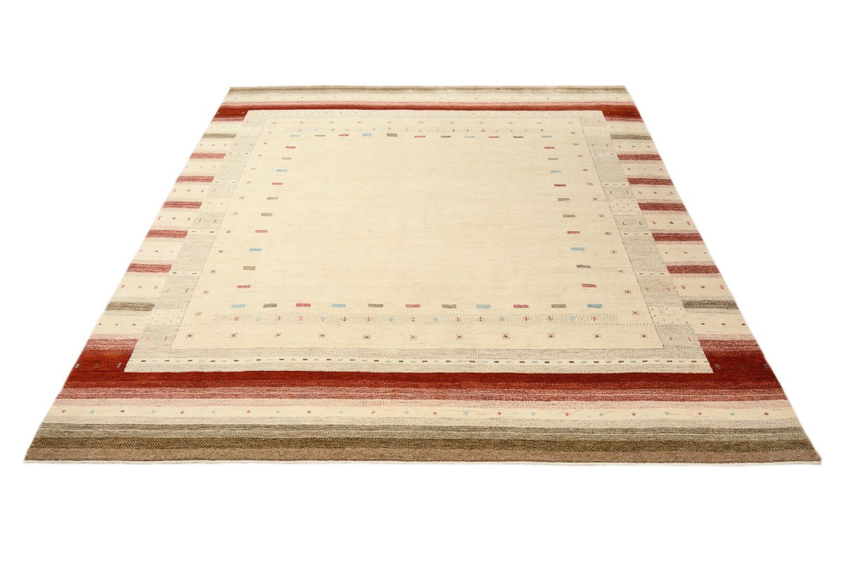 Gabbeh-tæppe - Loribaft Indus - 300 x 254 cm - lys beige