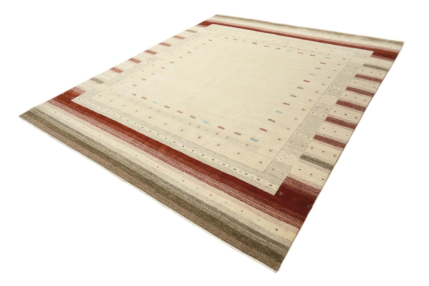 Gabbeh-tæppe - Loribaft Indus - 300 x 254 cm - lys beige