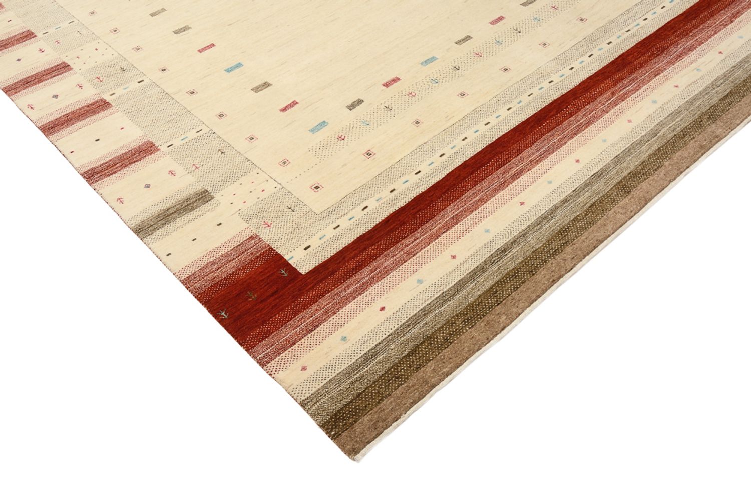 Gabbeh-tæppe - Loribaft Indus - 300 x 254 cm - lys beige