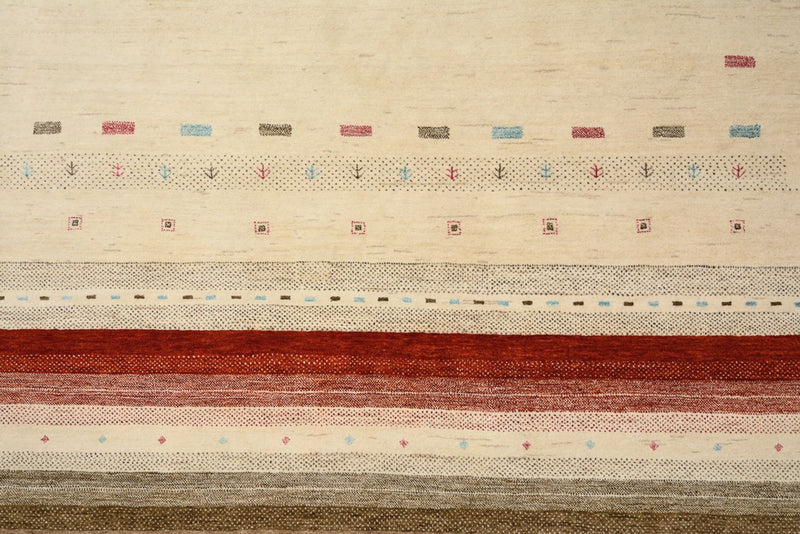 Gabbeh-tæppe - Loribaft Indus - 300 x 254 cm - lys beige
