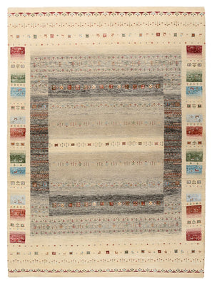 Gabbeh-tæppe - Loribaft Indus - 244 x 177 cm - lys beige