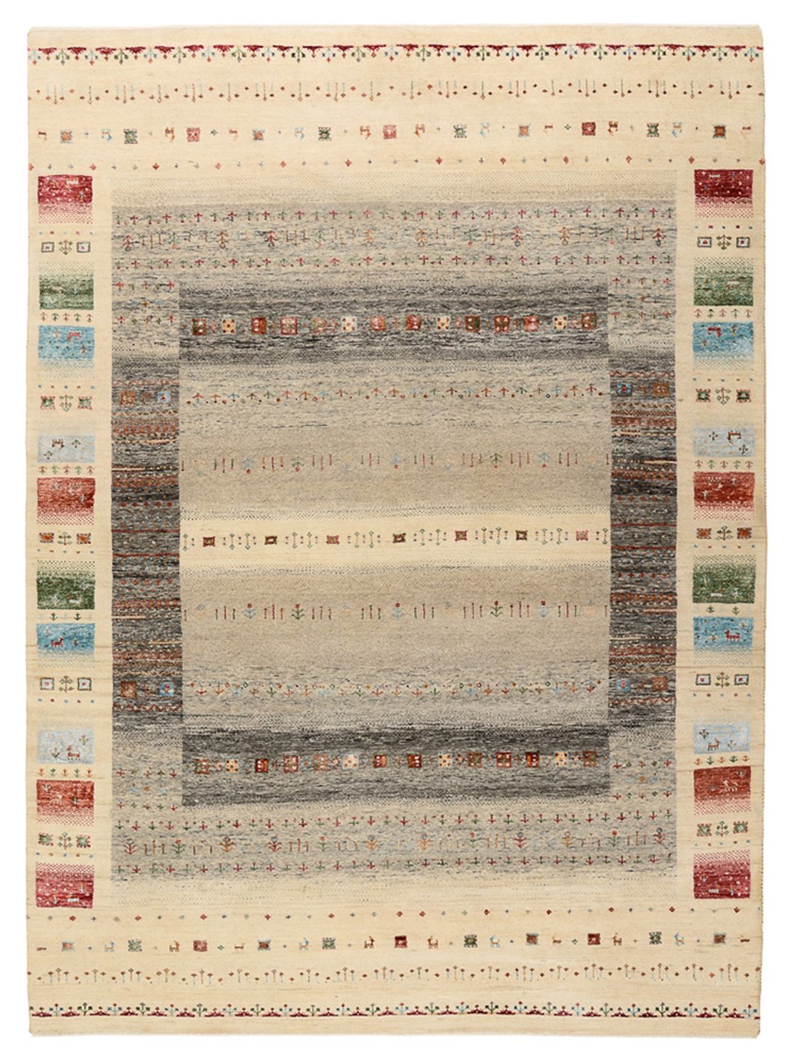 Gabbeh-tæppe - Loribaft Indus - 244 x 177 cm - lys beige