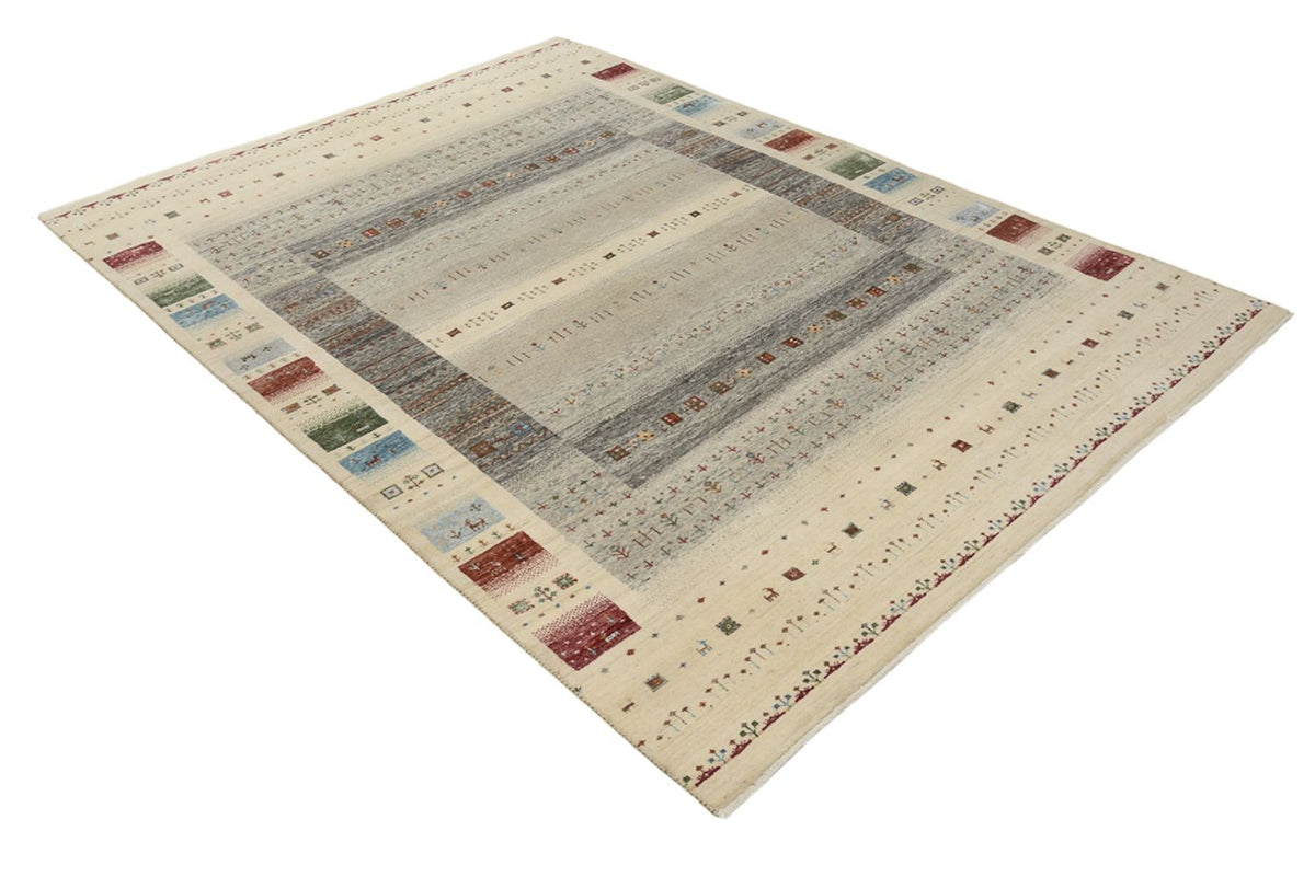 Gabbeh-tæppe - Loribaft Indus - 244 x 177 cm - lys beige
