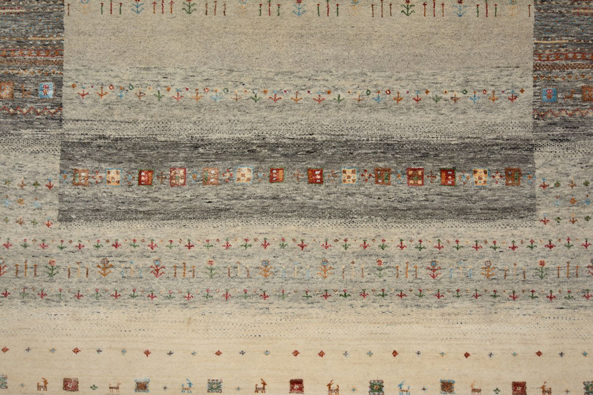 Gabbeh-tæppe - Loribaft Indus - 244 x 177 cm - lys beige