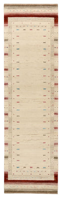 Løber Gabbeh-tæppe - Loribaft Indus - 298 x 83 cm - lys beige