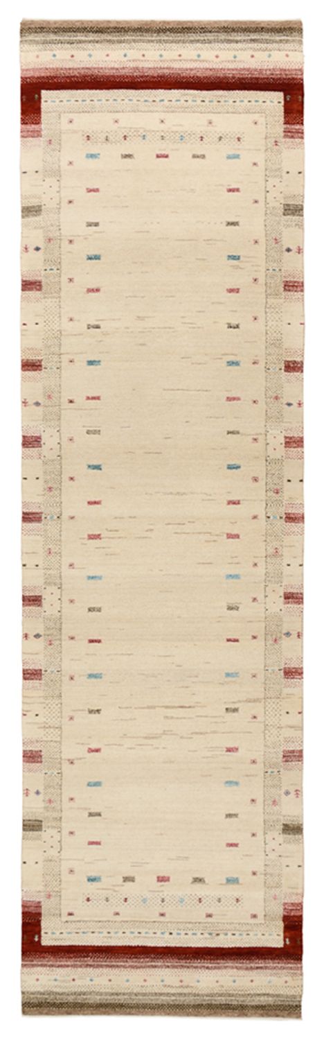 Løber Gabbeh-tæppe - Loribaft Indus - 298 x 83 cm - lys beige