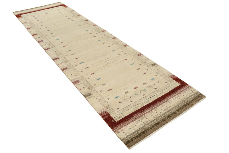 Løber Gabbeh-tæppe - Loribaft Indus - 298 x 83 cm - lys beige
