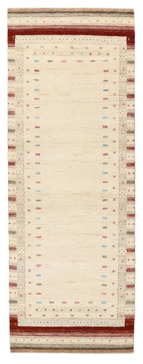 Løber Gabbeh-tæppe - Loribaft Indus - 243 x 84 cm - lys beige
