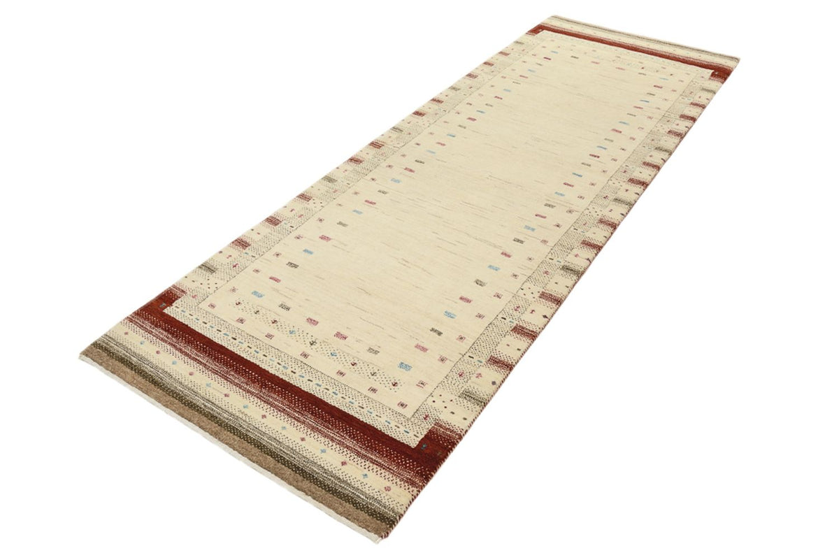 Løber Gabbeh-tæppe - Loribaft Indus - 243 x 84 cm - lys beige