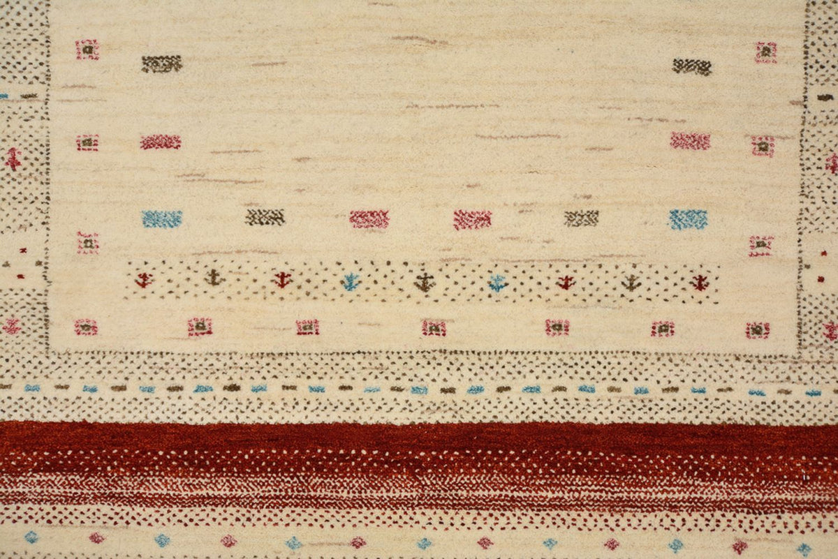 Løber Gabbeh-tæppe - Loribaft Indus - 243 x 84 cm - lys beige