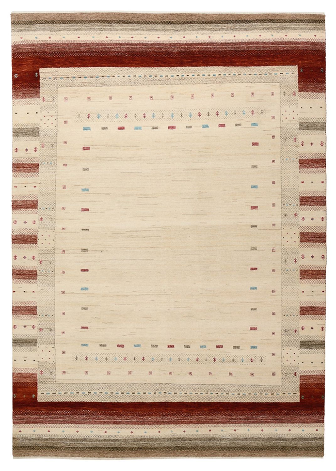 Gabbeh-tæppe - Loribaft Indus - 239 x 169 cm - lys beige