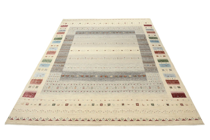 Gabbeh-tæppe - Loribaft Indus - 351 x 248 cm - lys beige