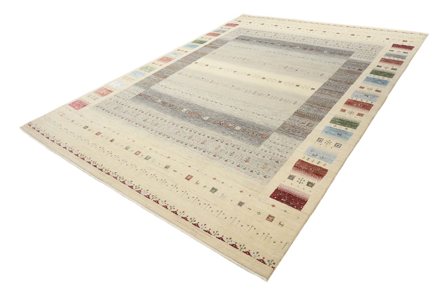 Gabbeh-tæppe - Loribaft Indus - 351 x 248 cm - lys beige