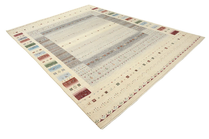 Gabbeh-tæppe - Loribaft Indus - 351 x 248 cm - lys beige