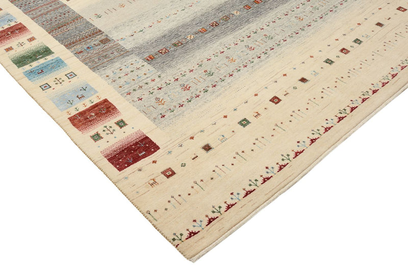 Gabbeh-tæppe - Loribaft Indus - 351 x 248 cm - lys beige