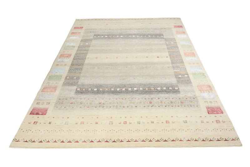 Gabbeh-tæppe - Loribaft Indus - 351 x 248 cm - lys beige