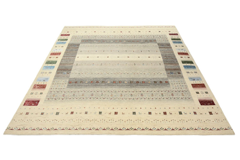 Gabbeh-tæppe - Loribaft Indus - 304 x 251 cm - lys beige